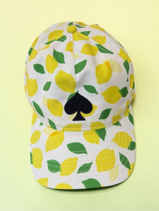 kate spade Accessories - Kate Spade Lemon Print  Cap with Black Spade Logo